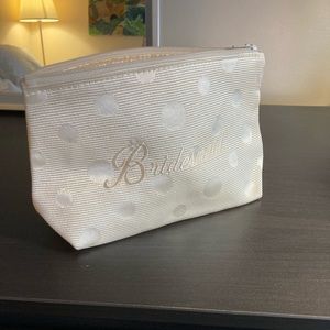 Ivory bridesmaid makeup pouch